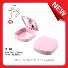 Round Square Pink Plastic Baked Powder Case